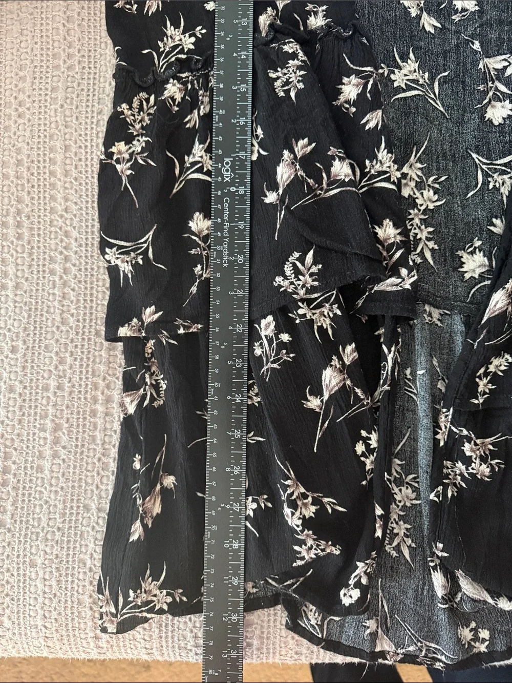 Doe & Rae Black Floral Layering Cardigan - Medium [PH0897]